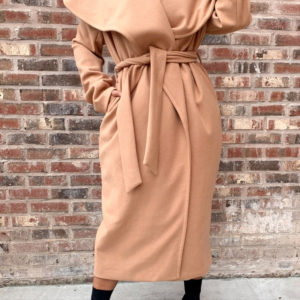 Rebdolls Classic Waterfall Wide Collar Coat